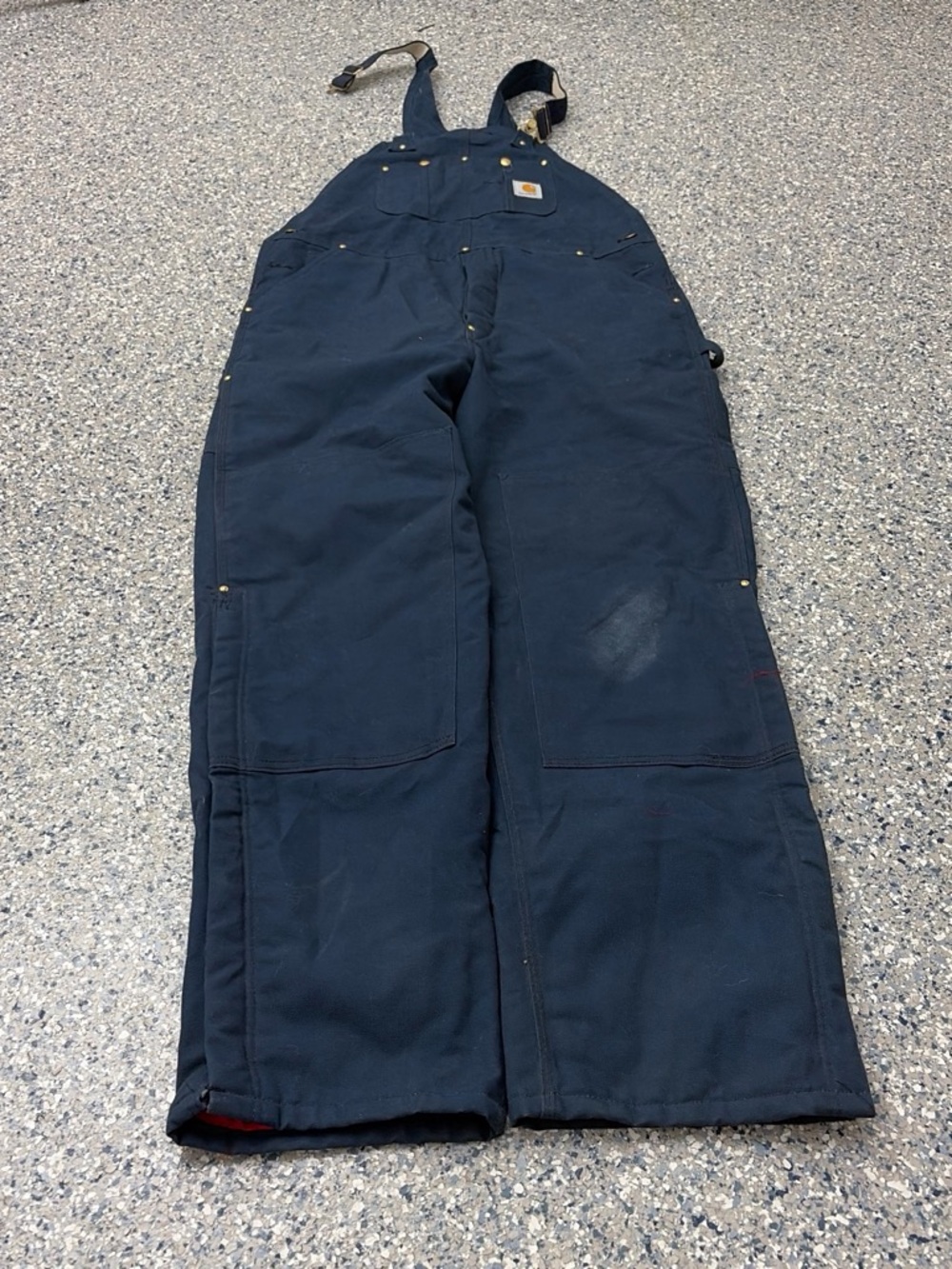 Carhartt Navy Men's Insulated Duck Bib Overalls size 40x36